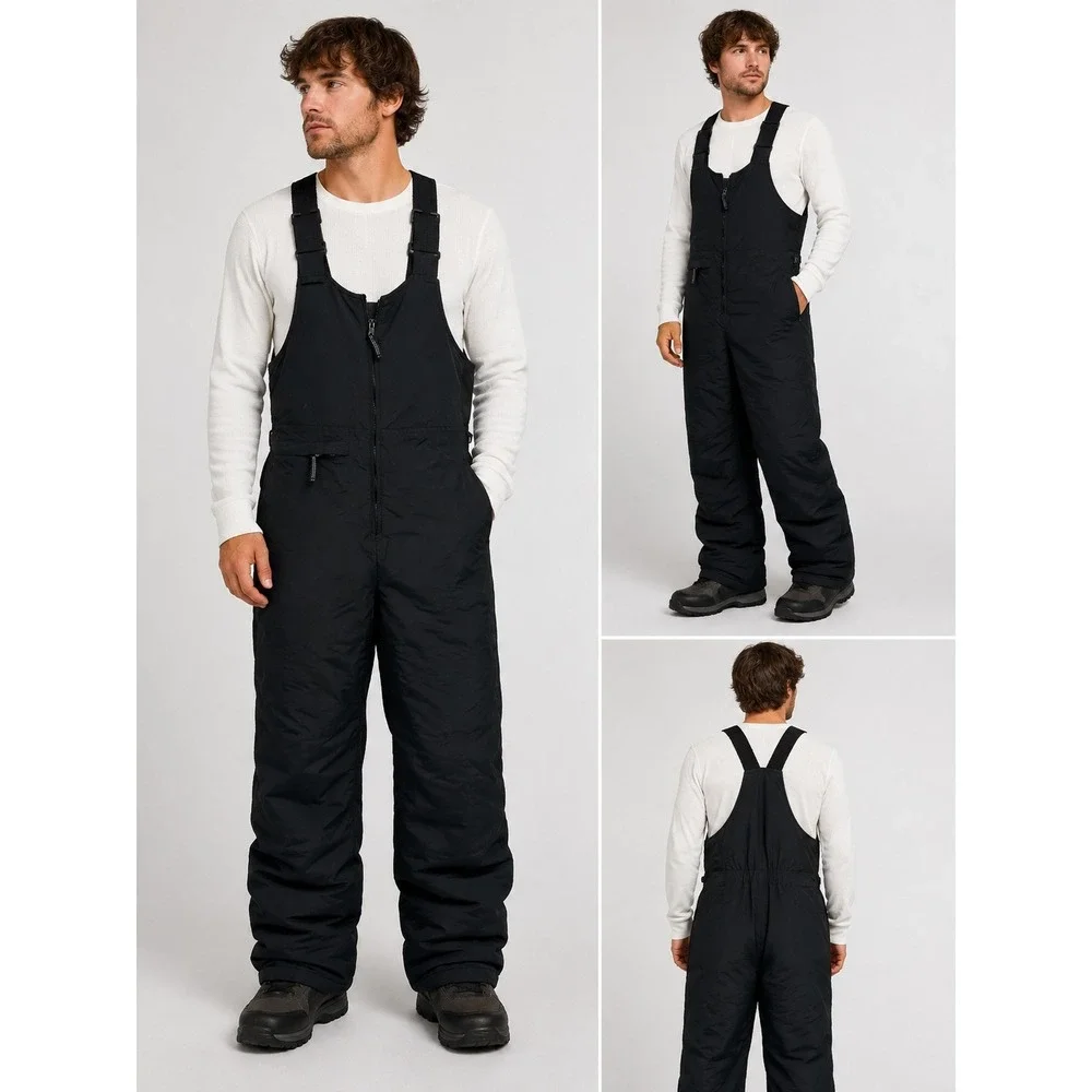 Obermeyer Mens Ober Bib Insulated Ski Snowboard Overalls Black Large Vintage